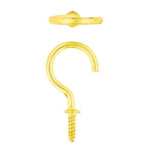 Cup Hook - Round Solid Brass